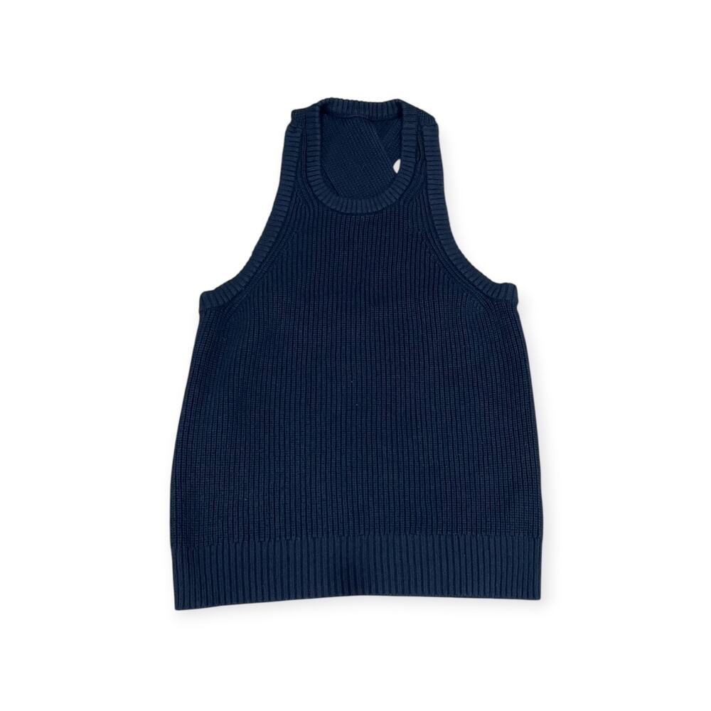 J. Crew Top Women Cross Back XL Cotton Cashmere Blue